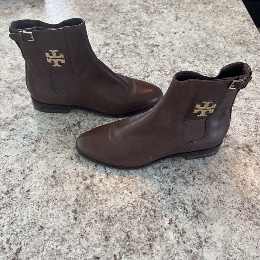 Tory Burch Chocolate Leather Boots